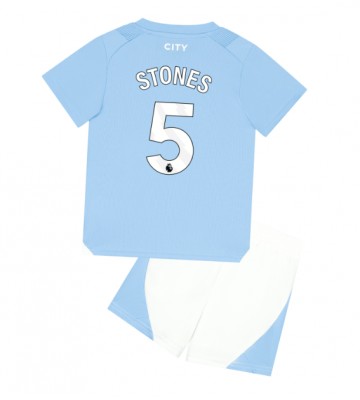 Manchester City John Stones #5 Koszulka Podstawowych Dziecięca 2023-24 Krótki Rękaw (+ Krótkie spodenki)